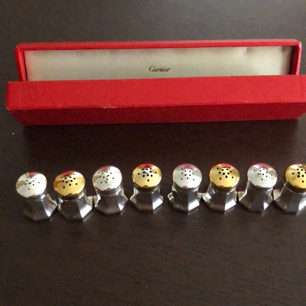 Eight Cartier Sterling Silver Salt/Pepper Shakers